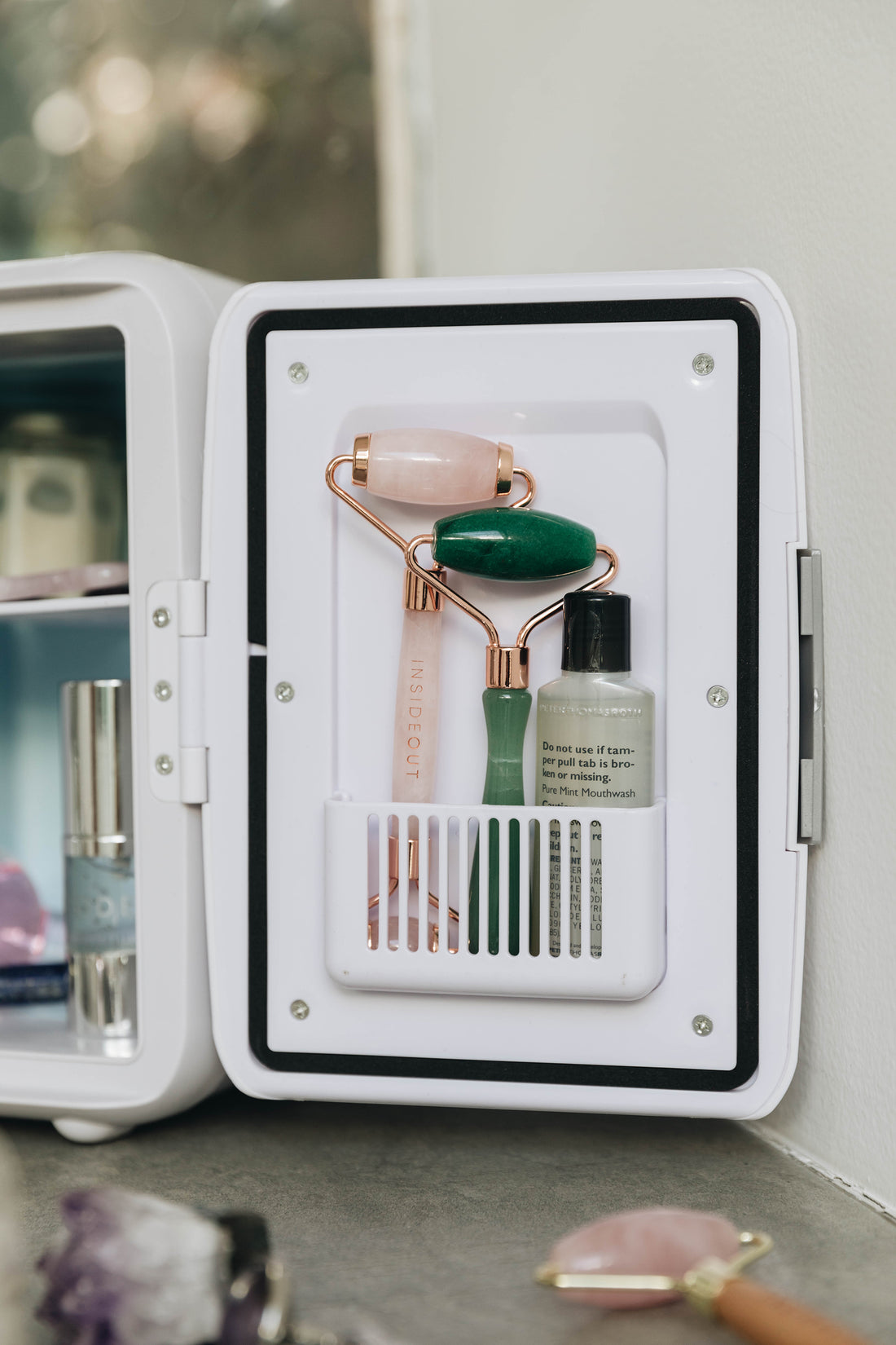 GENERICO Mini Refrigerador Con Espejo Skincare 8 Litros Frio Y